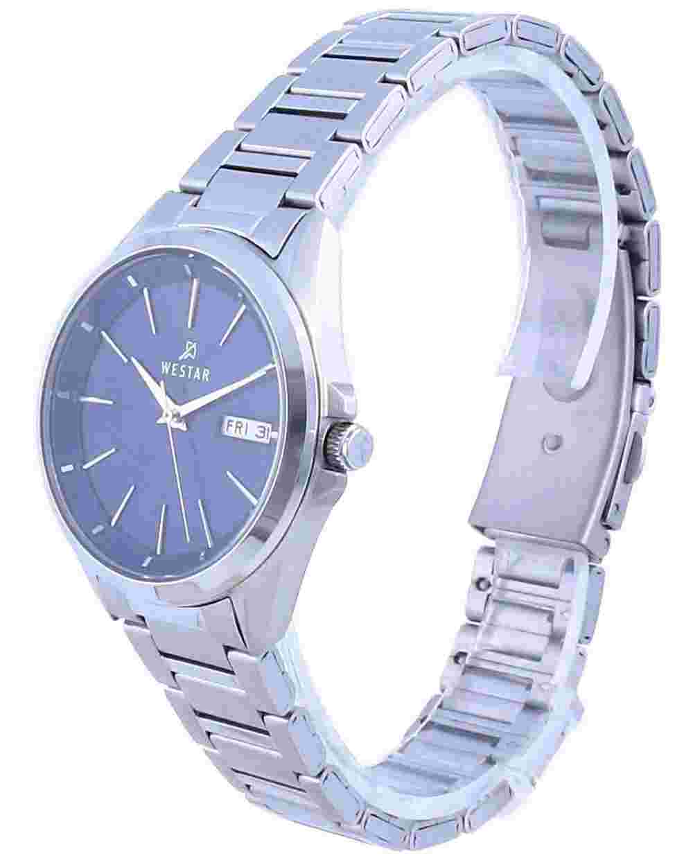 Westar Blue Dial Stainless Steel Quartz 40212 STN 104 Ladies Womens Watch
