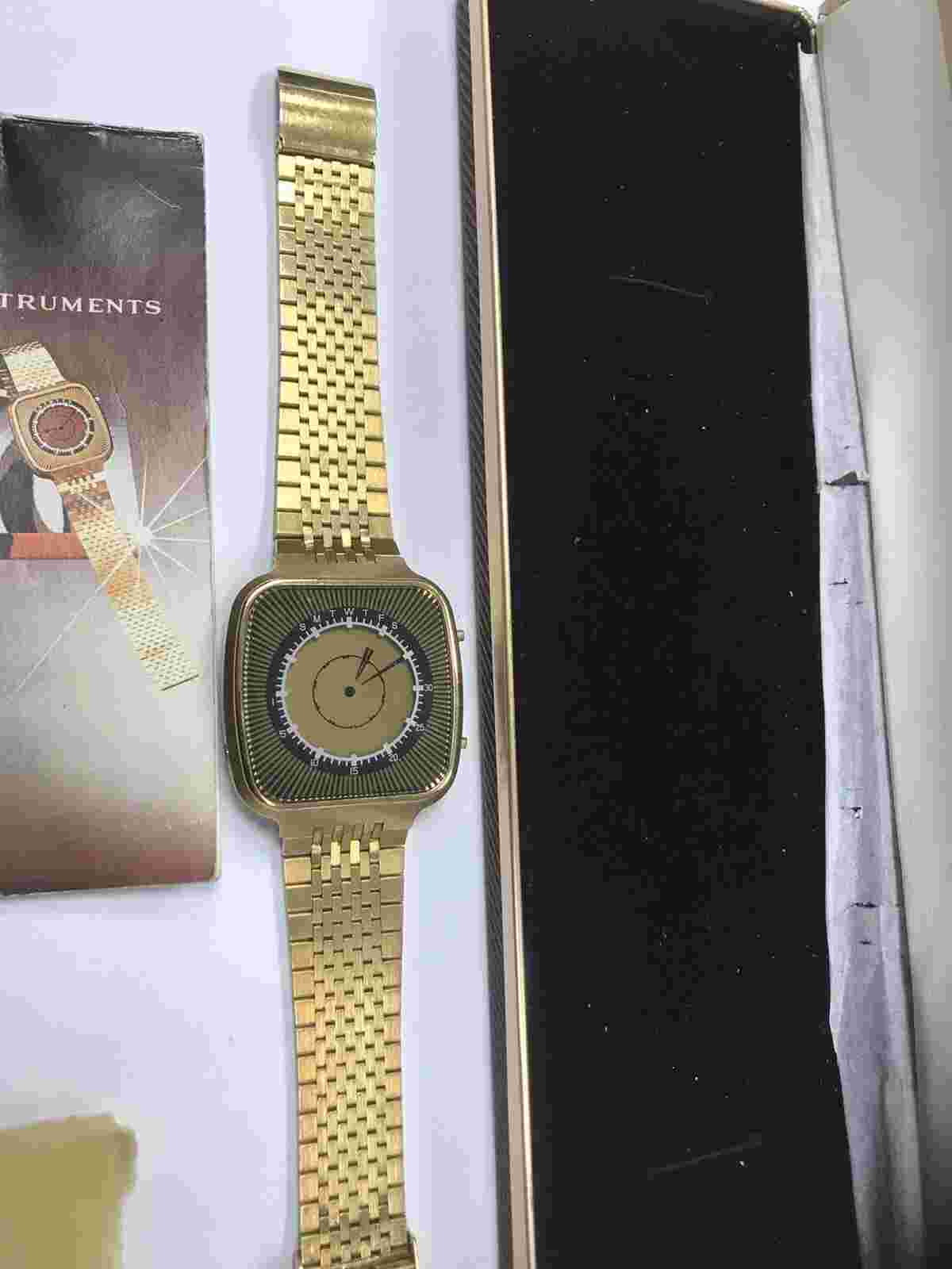 Rare 1979 Texas Instruments Starburst Digital Analog Watch With All Boxes Papers