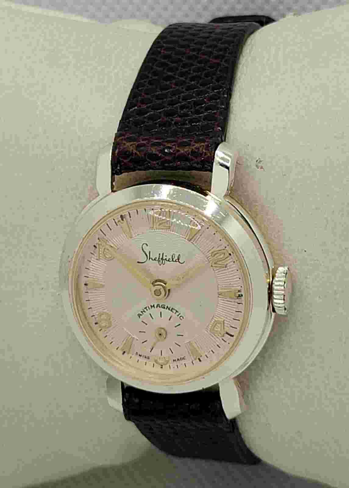 Ladies Sheffield Swiss Aluminum Case Small Seconds Hand Manual Wind Watch K9