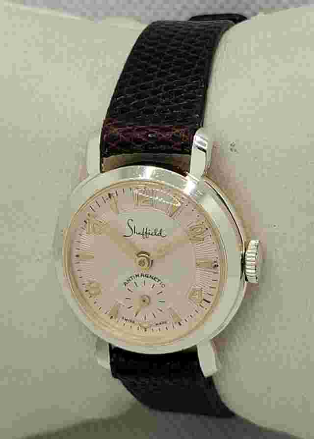 Ladies Sheffield Swiss Aluminum Case Small Seconds Hand Manual Wind Watch K9