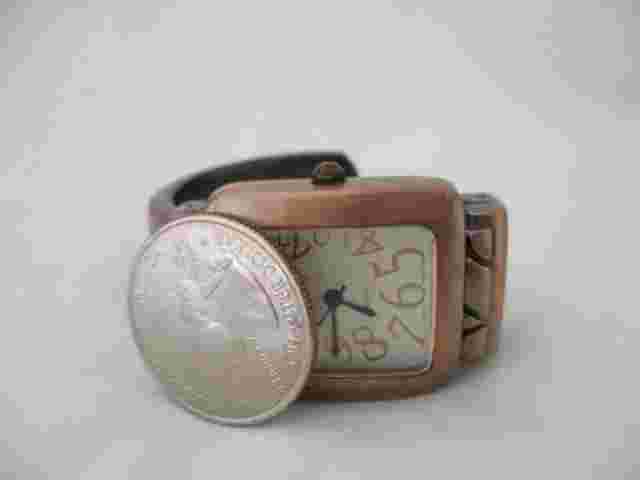 Trendz Women's BronzeToned Cuff Band Analog Watch