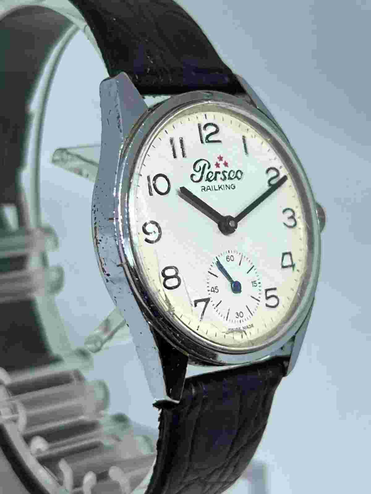 perseo railking fs vintage 34mm porcelan dial 17jewels movement cort 130