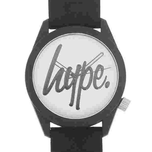 NEW HYPE SILICONE STRAP WRIST WATCH ADULT / TEEN UNISEX SPLASH PROOF IN BLACK