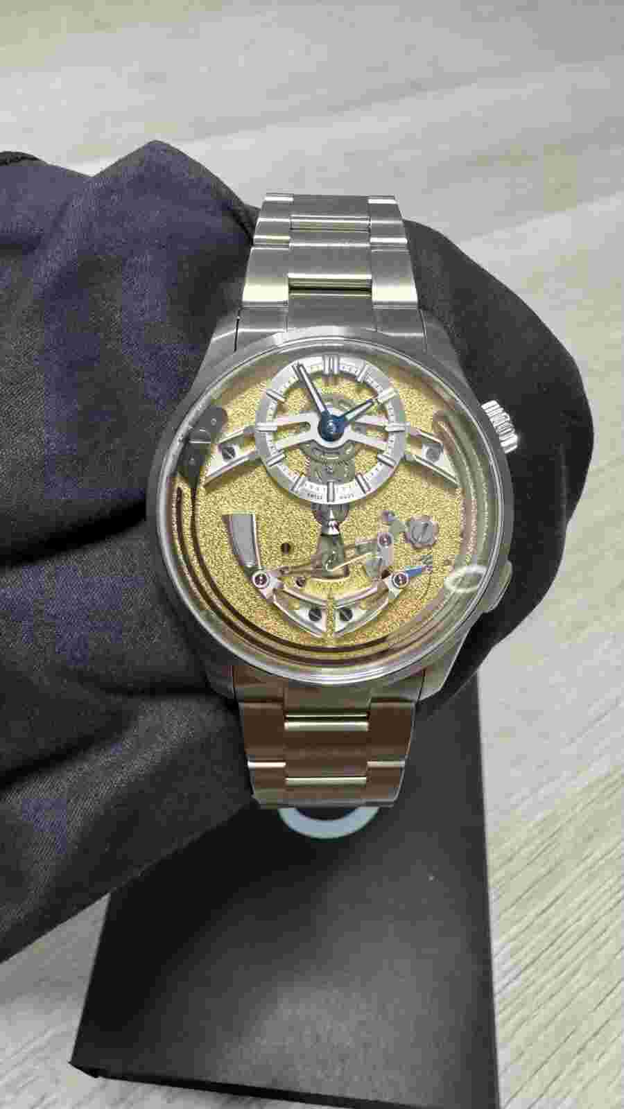 RARE Christopher Ward C1 Bel Canto Watches@ LE 107/200 Titanium Gold Grain Dial