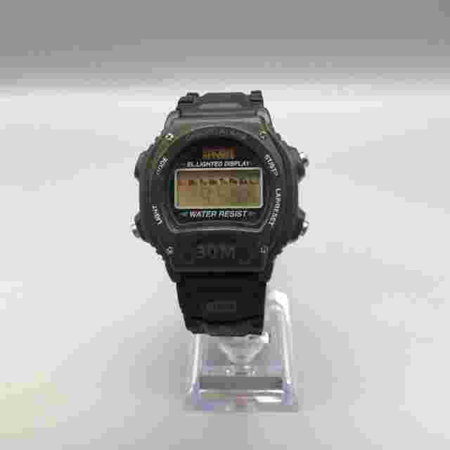 Vtg Sega Sports Digital Watch Men 41mm Black Alarm Day Date New Battery 1997