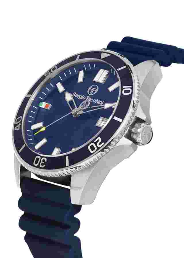 Sergio Tacchini Coastlife Men Blue Rubber/Silver Rubber Watch