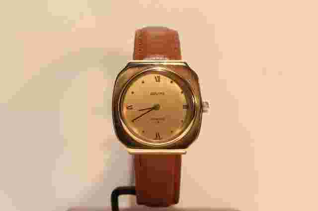VINTAGE RARE BEAUTIFUL GOLD PLATED MECHANICAL MEN'S WATCH "PROVITA"17 JEWELS