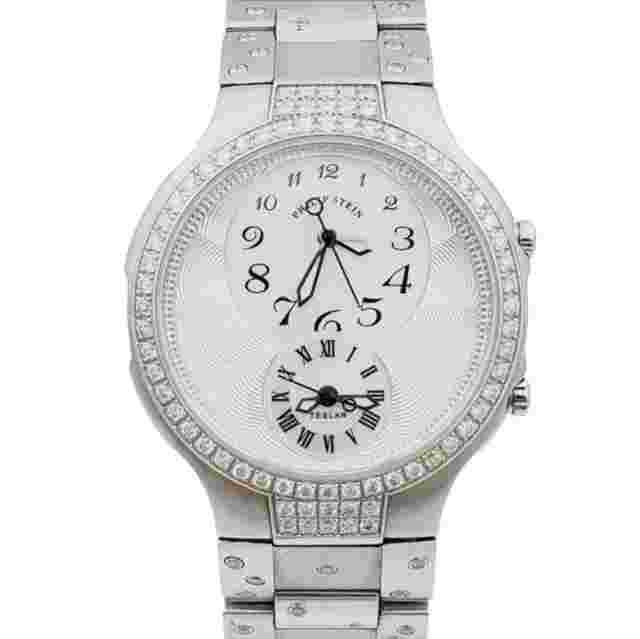 Ladies Philip Stein Teslar 33mm Steel Wristwatch with MOP Dial & Diamond Bezel.