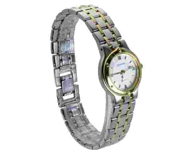 CHARLES DELON GOLD AND STAINLESS STEEL FINISH WATCH BRACELET WITH DATE