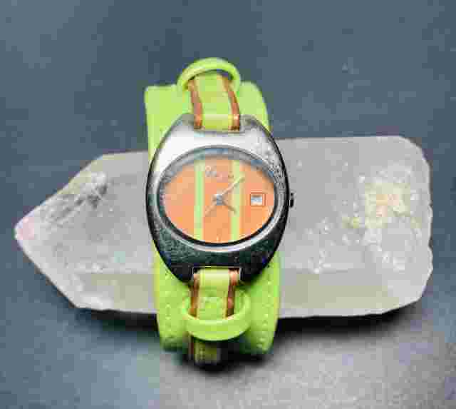 BUM Equipment Wide 80s 90s Style Green Watch * UNTESTED