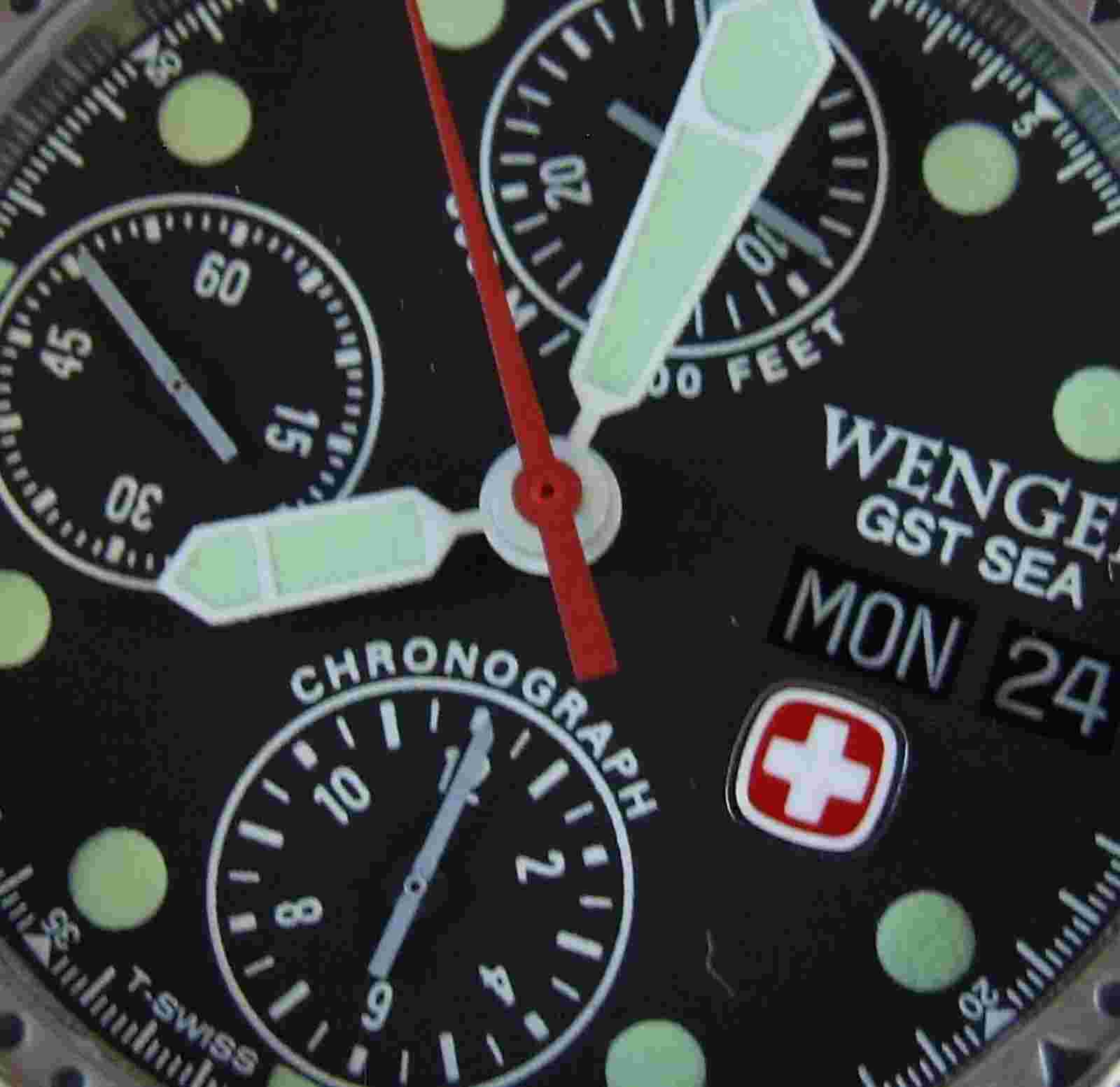 ULTRA Rare NOS WENGER GST SEA Swiss Army CHRONOGRAPH 300m DIVER AUTOMATIC+EXTRAS