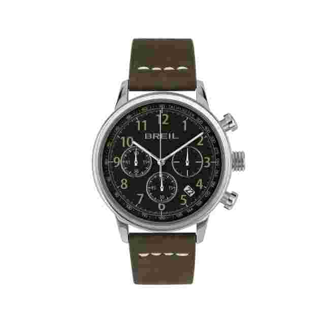 Mens Wristwatch BREIL OUTRIDER TW2060 Chrono Leather Brown Black