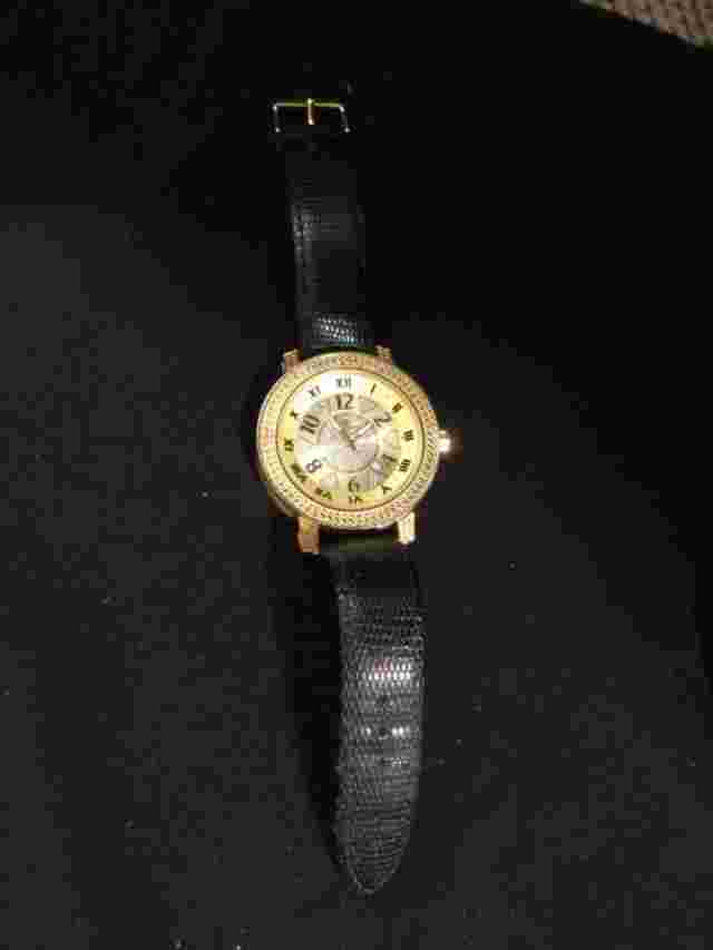 Super Techno watch gold tone water resistant