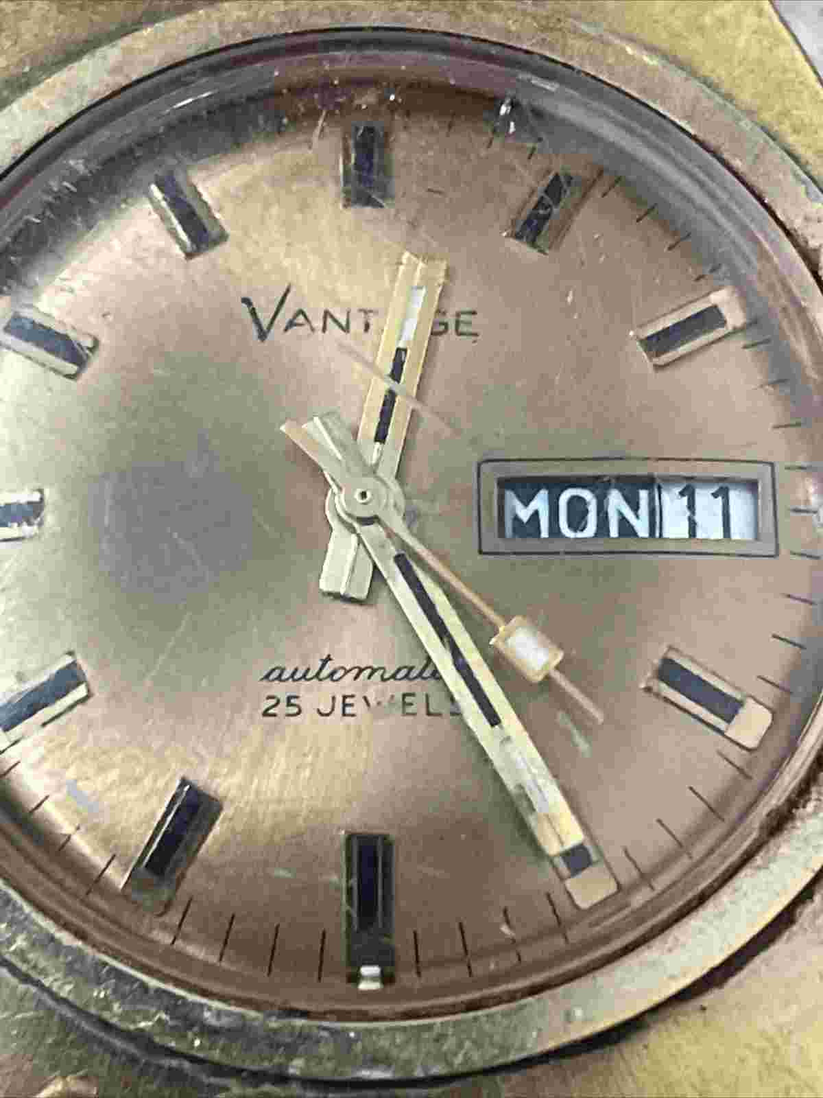 Vintage Vantage 25 Jewels Automatic Day Date Watch Parts