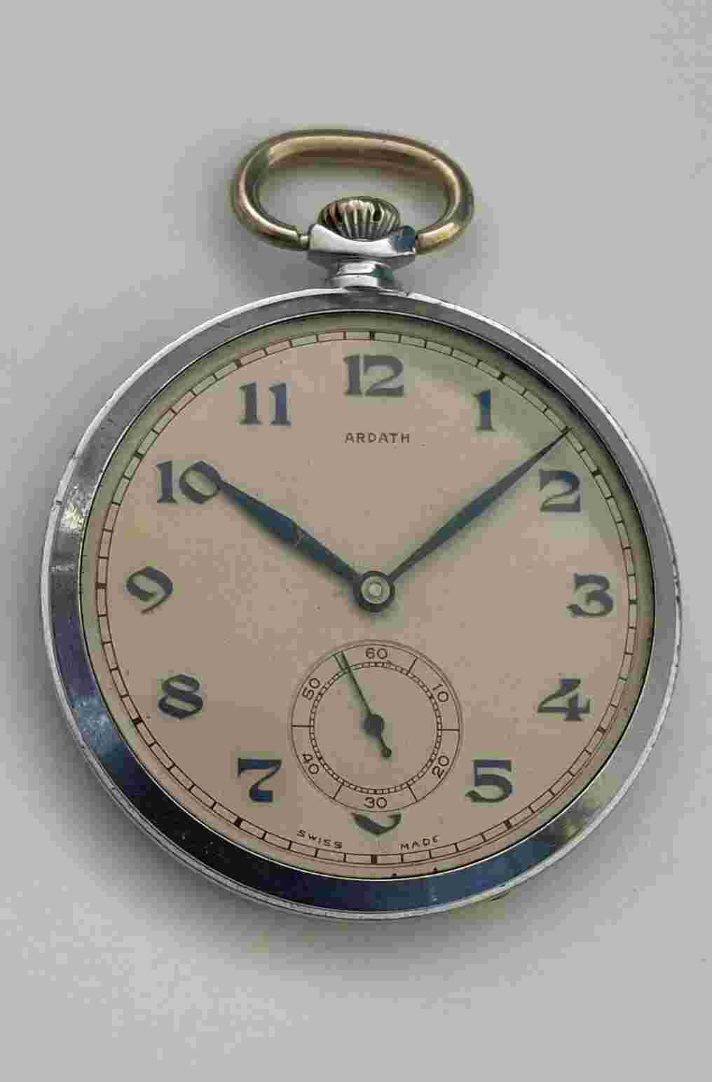 Vintage ARDATH pocket watch Swiss made 15 Jewels Ardath pocket Watch Serviced