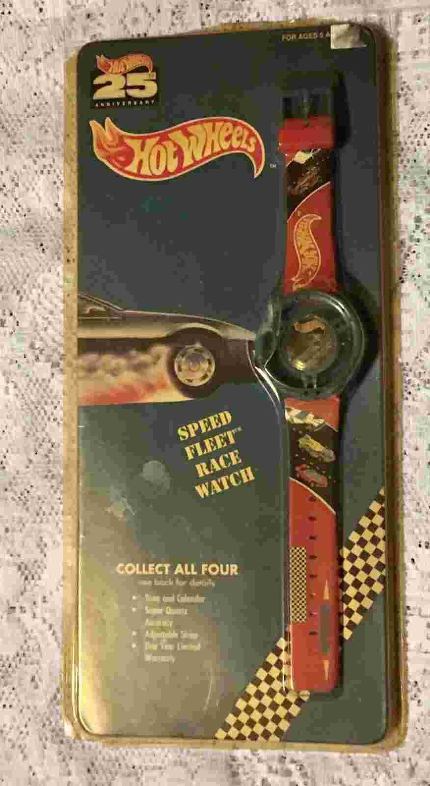 NIP 25TH ANNIVERSARY1993  HOT WHEELS SPEED FLEET RACE WRIST WATCH