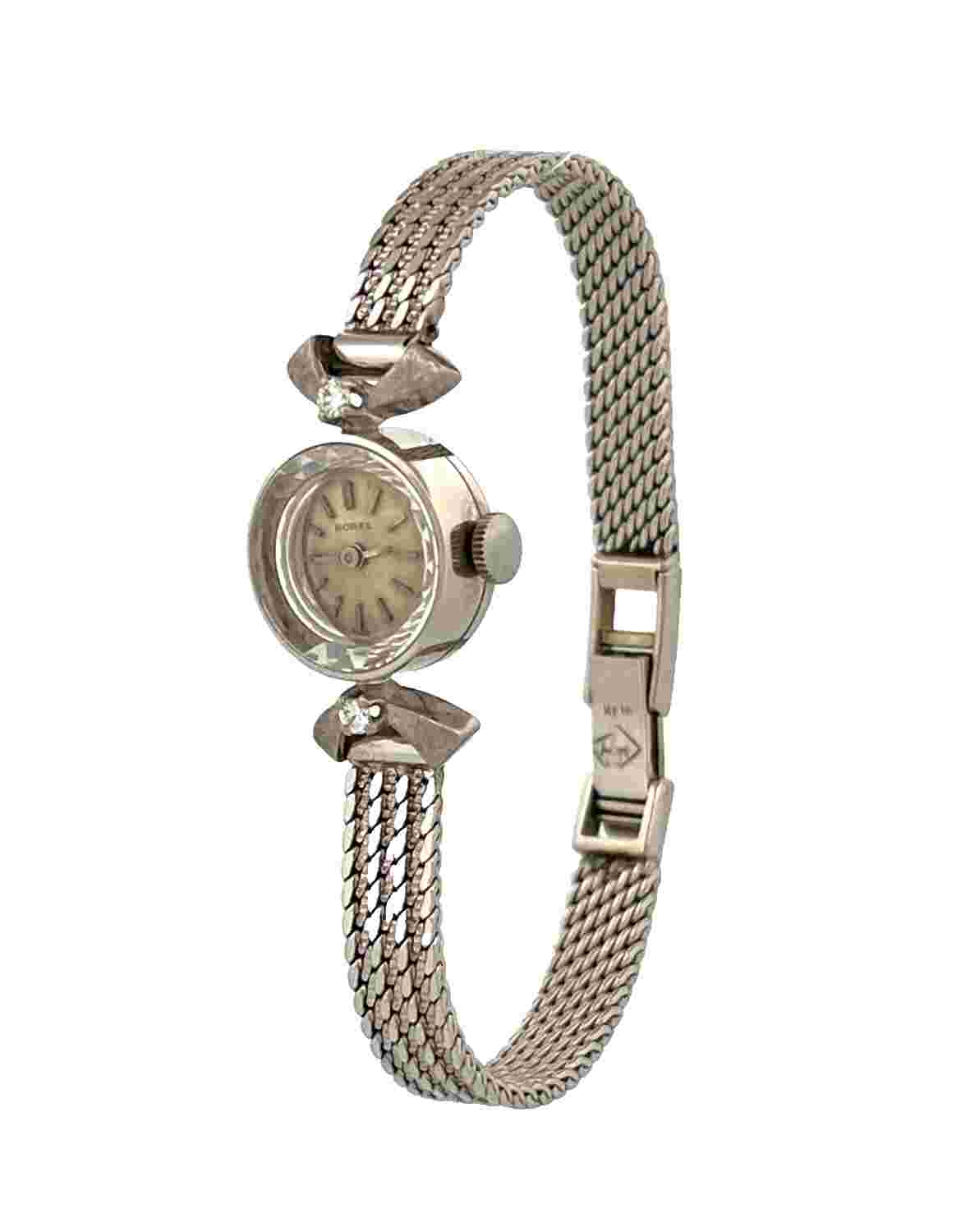 Vintage 18K White Gold Diamond Borel Ladies Swiss Manual Wind Watch 20.5grams