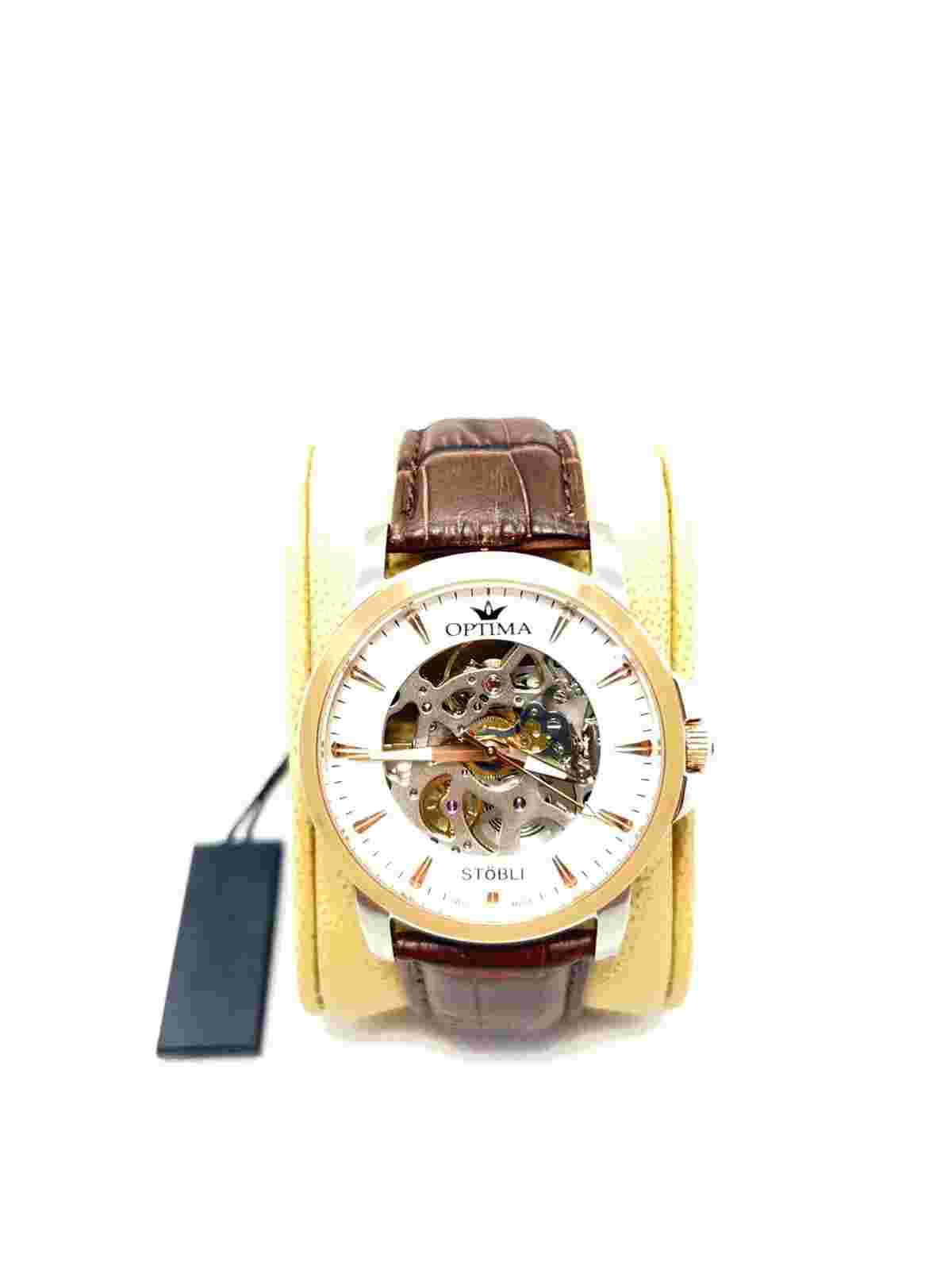 Optima Stöbli Skeleton Swiss Made Watch