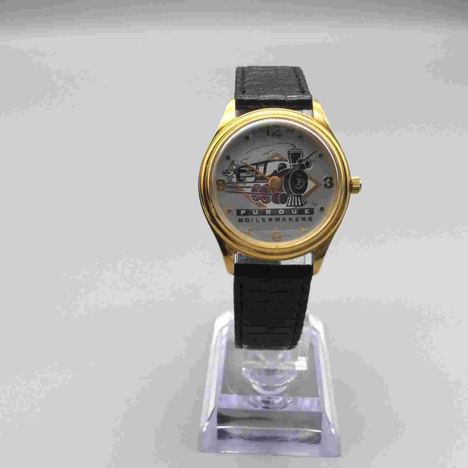 Vintage Sun Time Purdue Watch Women 31mm Gold Tone Boilermakers New Battery