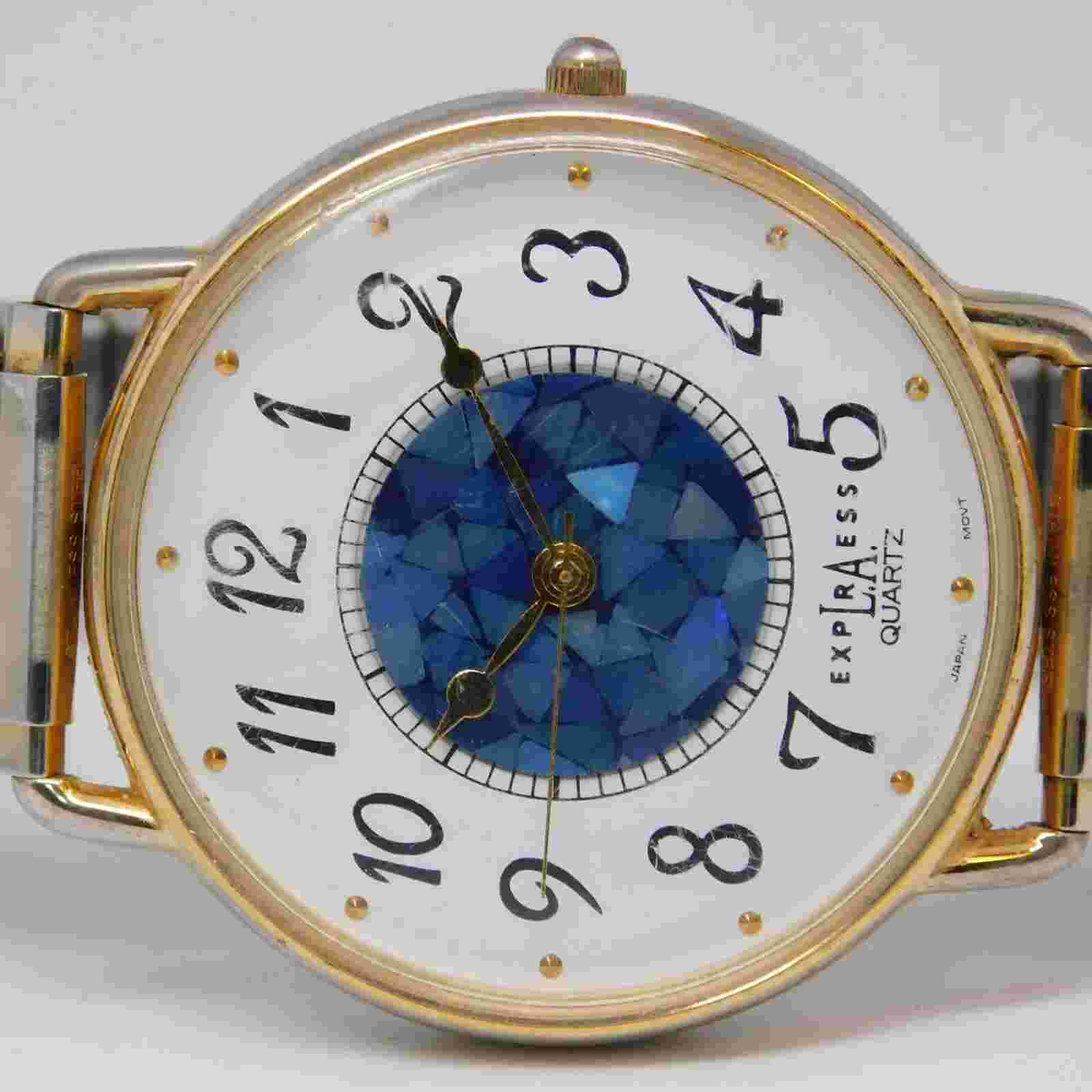 L.A.EXPRESS LAX423 Quartz Analog Unisex Oversize Watch Sz. 7 1/2" New Battery