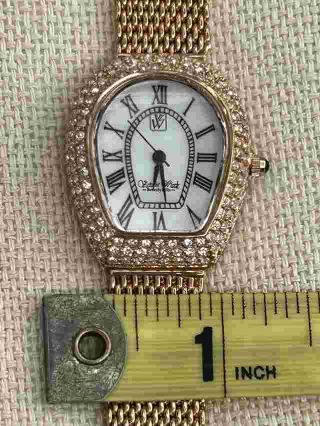 Victoria Wieck Gold Mesh Crystal Watch B5178