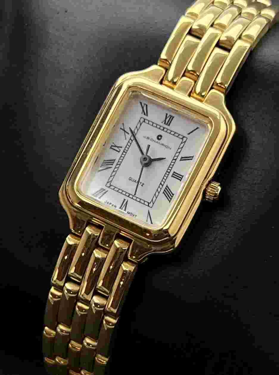 Vintage New 1991 J.B. CHAMPION Women’s 24mm Quartz Watch Gold Case Bracelet