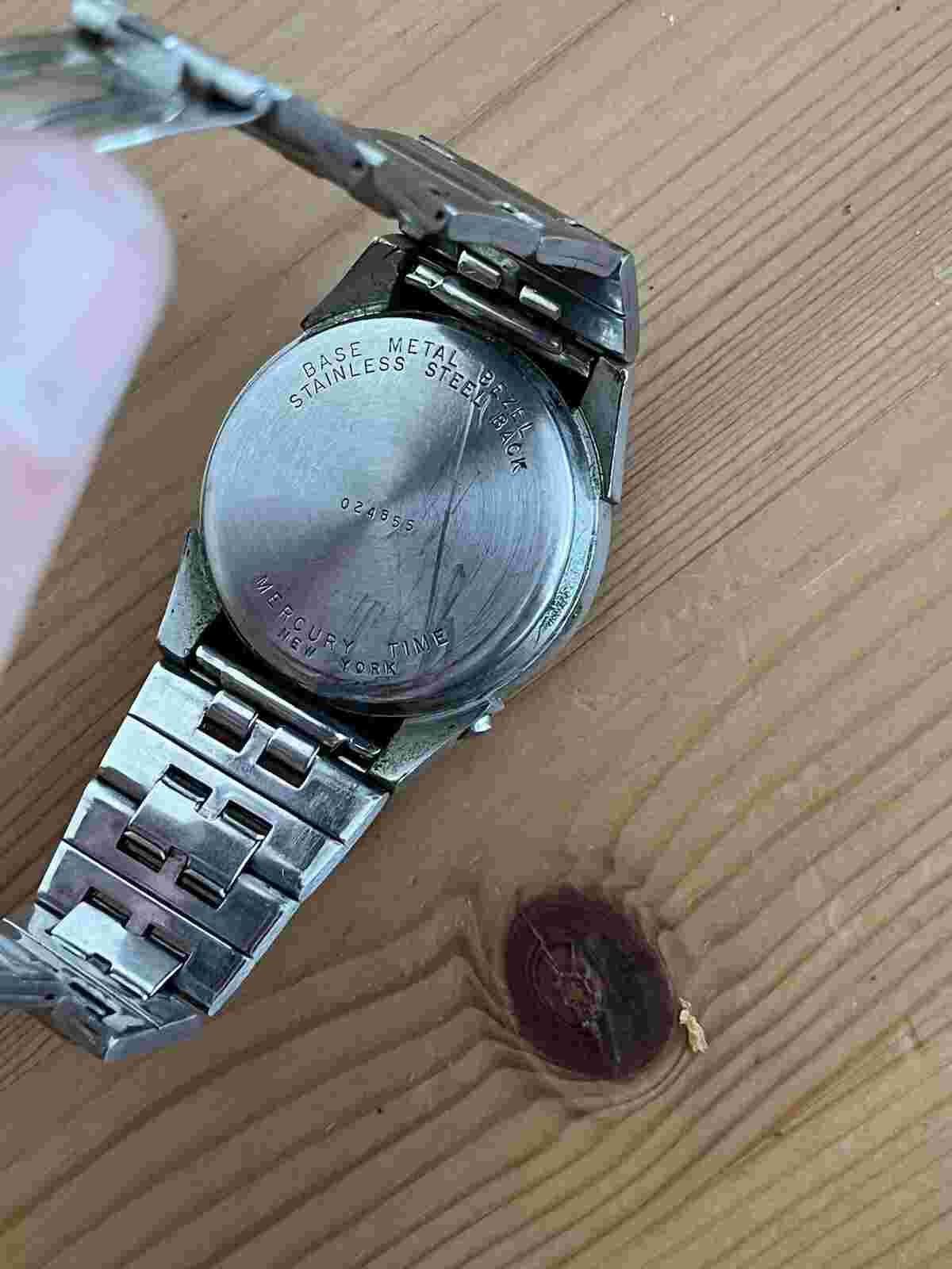 Vintage Mercury Chronograp LED Watch New Batteries. Silver