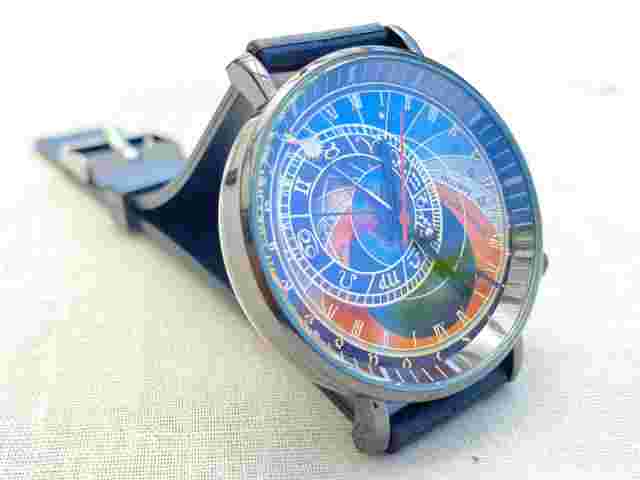 New Wristwatch Flat Earth Prague Astronomical Orloj Map Watch Black Czech Gift