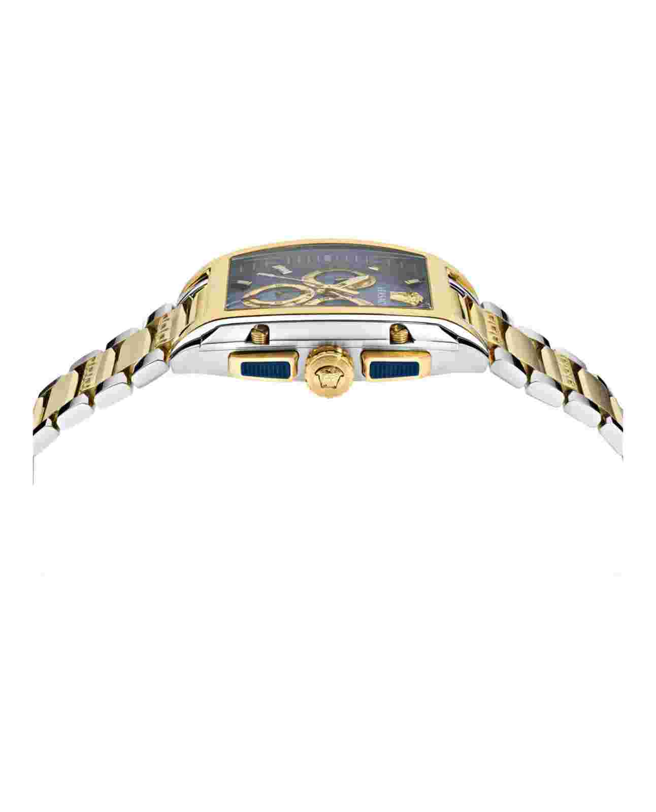 Versace Dominus Chronograph Quartz Blue Dial Two-Tone Men's Watch VE6H00723