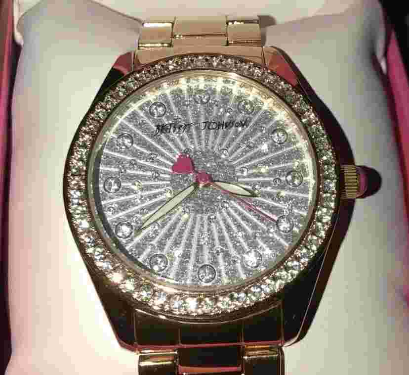 BETSEY JOHNSON XOX WR3M CRYSTAL EXPLOSION ALL STONES watch  CASE BEZEL STRAP