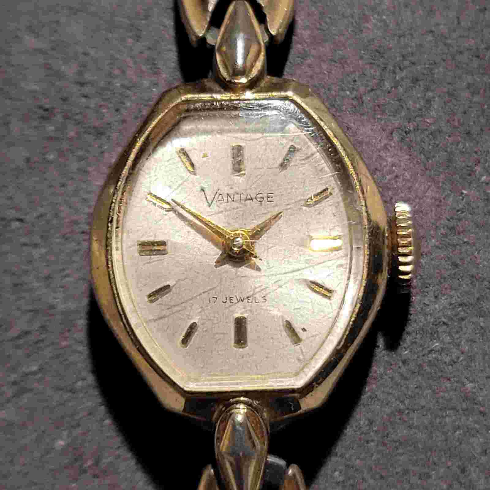 Vintage Vantage Women's 17 Jewels Mechanical 10K GF Bracelet Watch Watch Repair