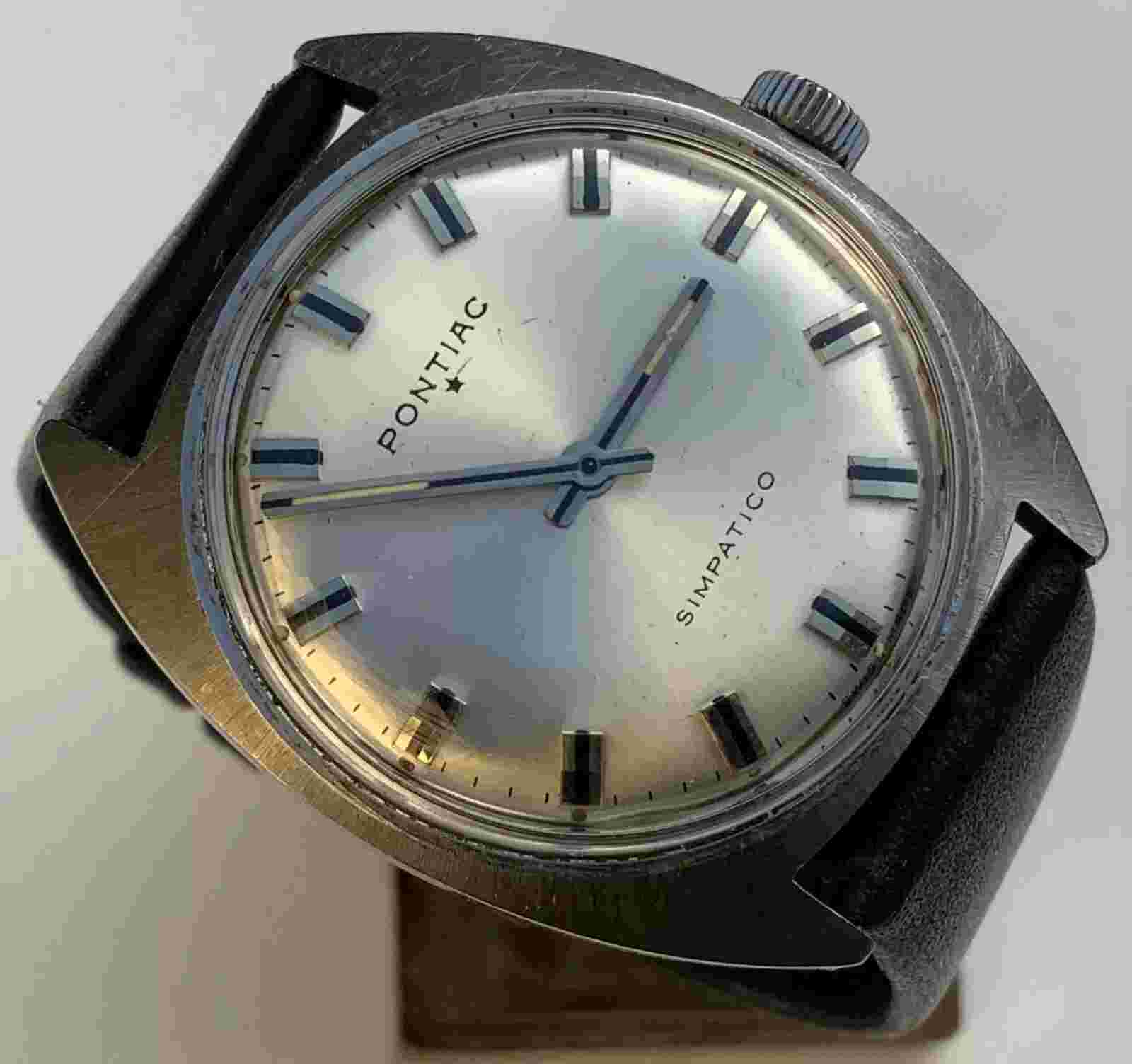 PONTIAC Simpatico Watch Men's 17 Jewels Antimagnetic Vintage wristwatch Swiss