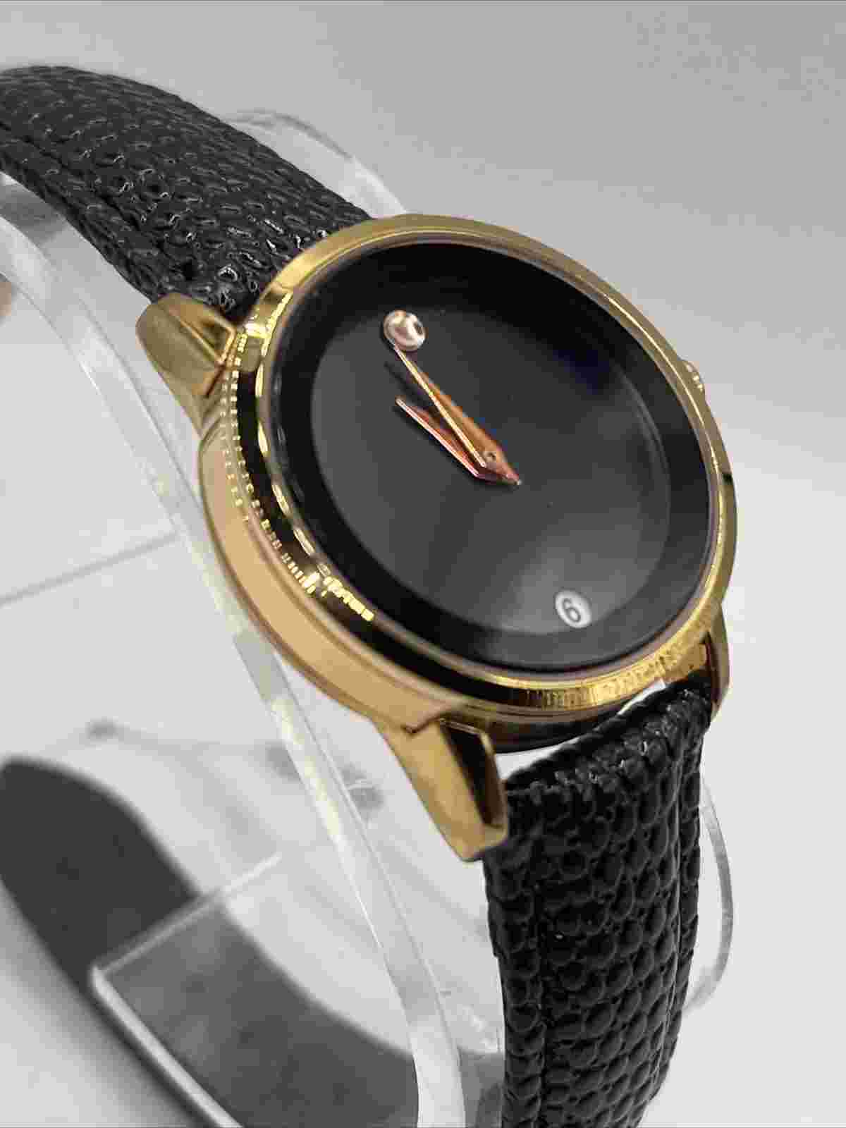 DOM Women's Leather Watch Round Dial Waterproof Quartz Fashion Watch Gs-107 M8n3