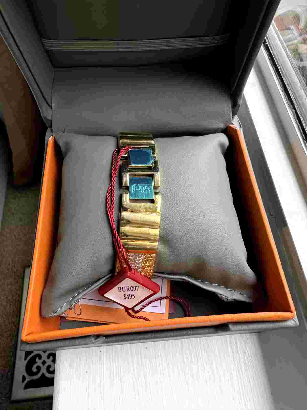 New Women's Burgi BUR097YG Swiss Diamond MOP Dial Mesh Bracelet Watch