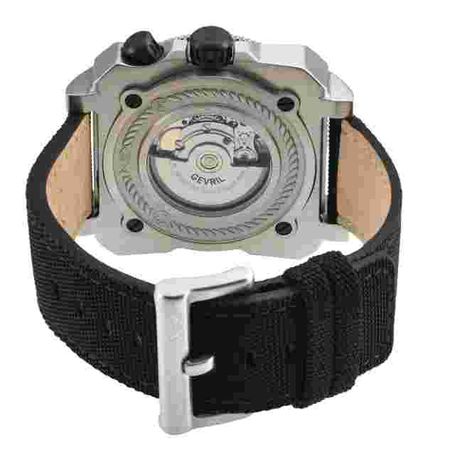 GV2 by Gevril Men's 4541 XO Submarine Swiss Automatic SW200 Black Canvas Watch