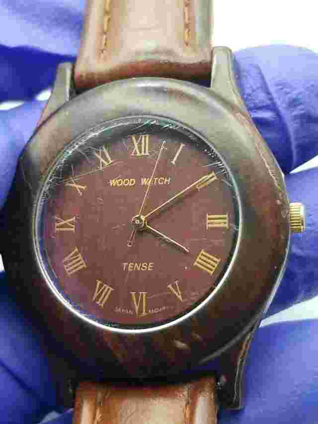 TENSE WOODEN WATCH FOR MEN NEW BATTERY WORKS -