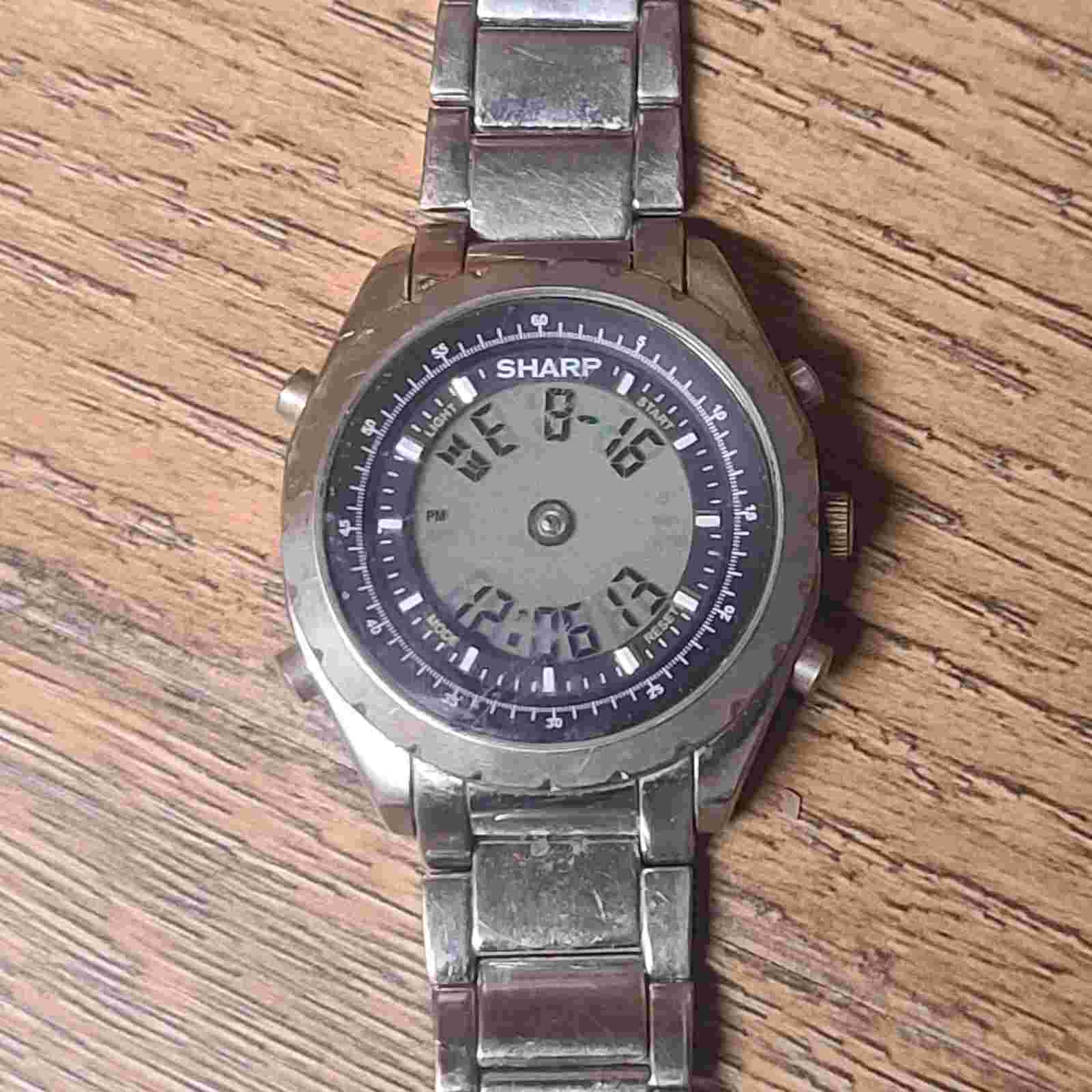 Men's Sharp Digital/Analog Chronograph Watch SHP5714 With New Battery- Read Desc