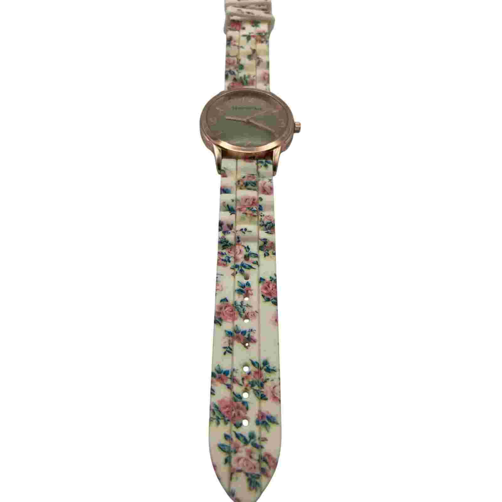 Aeropostale Analog Stainless Steel Rose Gold Women Watch Floral Adjustable Band