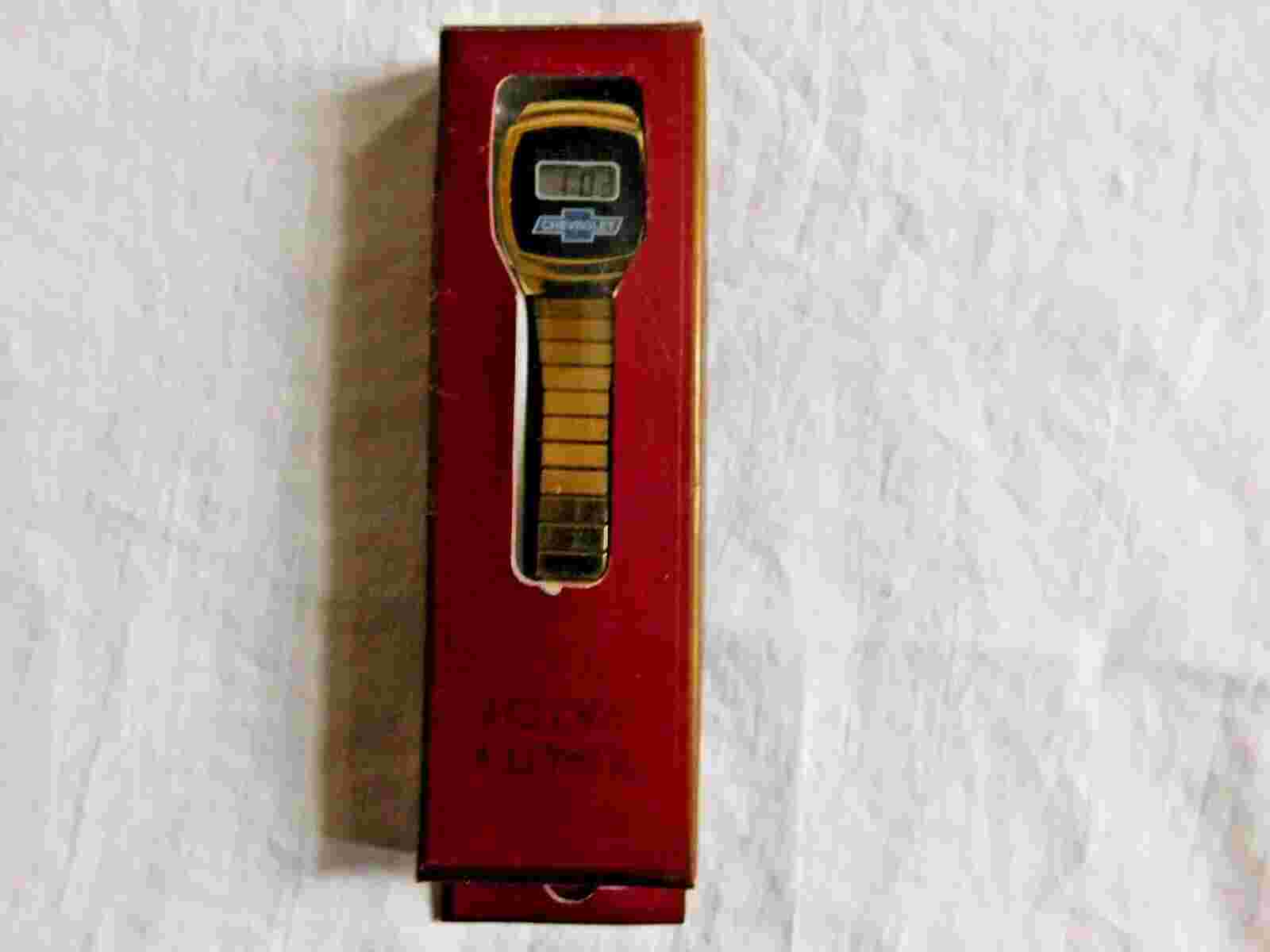 Vintage Chevrolet Digital Watch Stainless Steel Back New Battery Working