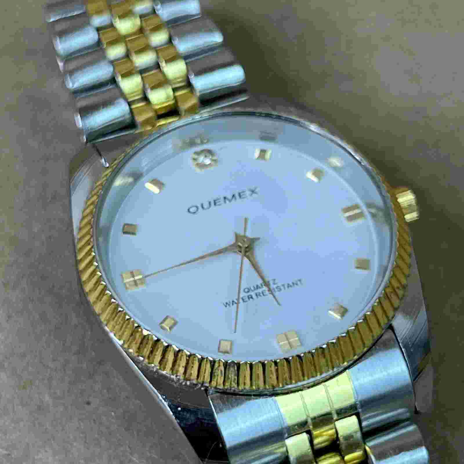 Quemex Quartz Unisex Two Tone Stainless Steel Water Resistant Dress Watch