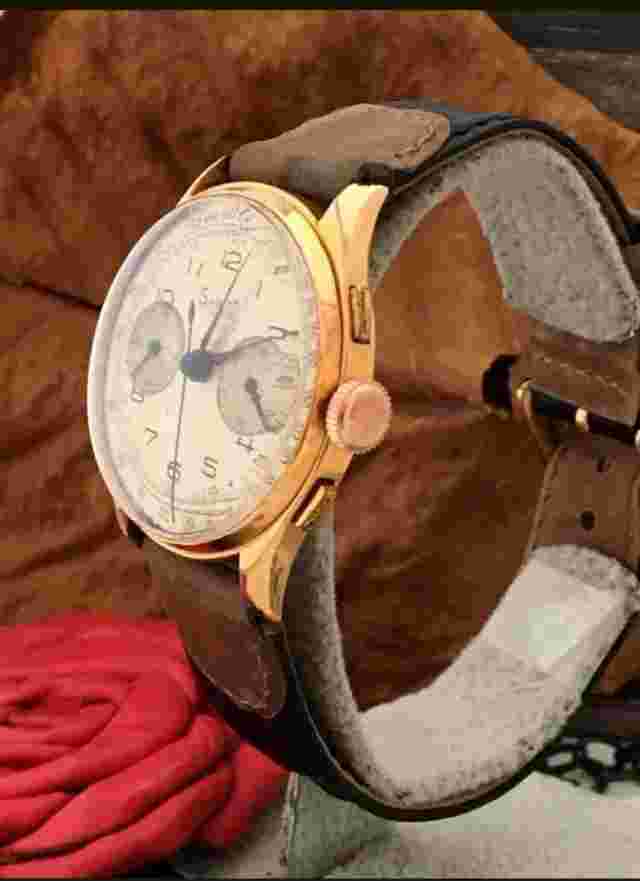 Chronograph Solid Gold 18k Landeron Jumbo Case
