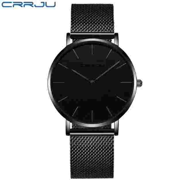 CRRJU Ultra-thin Men's Watch Never Back Color Japanese Movement Waterproof ⚡T1⚡