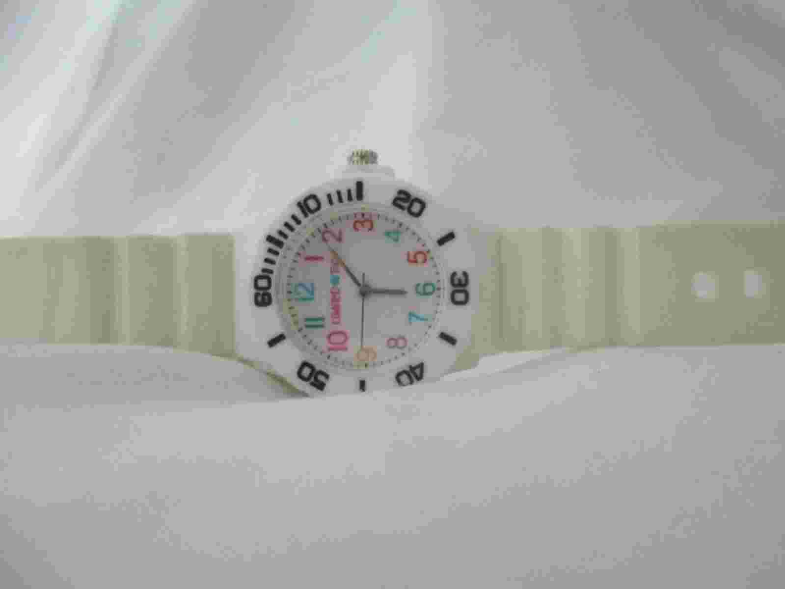 Limited Too Girl's White Analog Watch Colorful Face Buckle Band