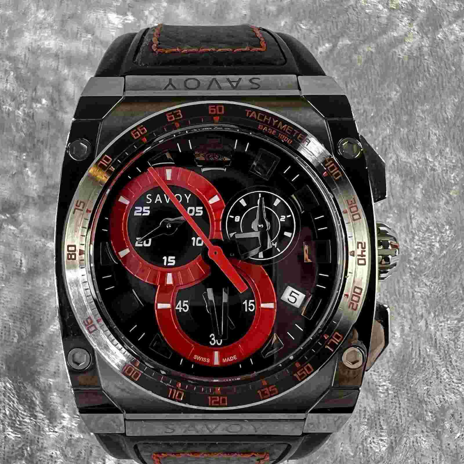 Savoy Icon Extreme Steel Chronograph Black Dial Mens Watch S1.71B7T.0206