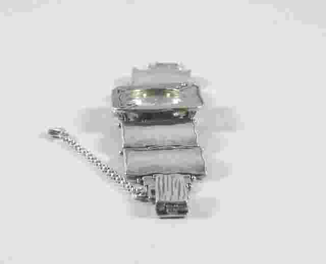 Silpada Designs Hand Wrought Sterling Silver Watch Arts&Crafts Hinged Panel Band