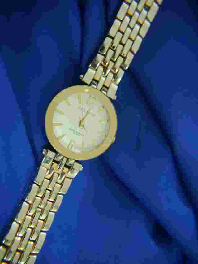 ECLIPSE EC 5007 GP GOLD TONE BAND watch battery WORKS A20