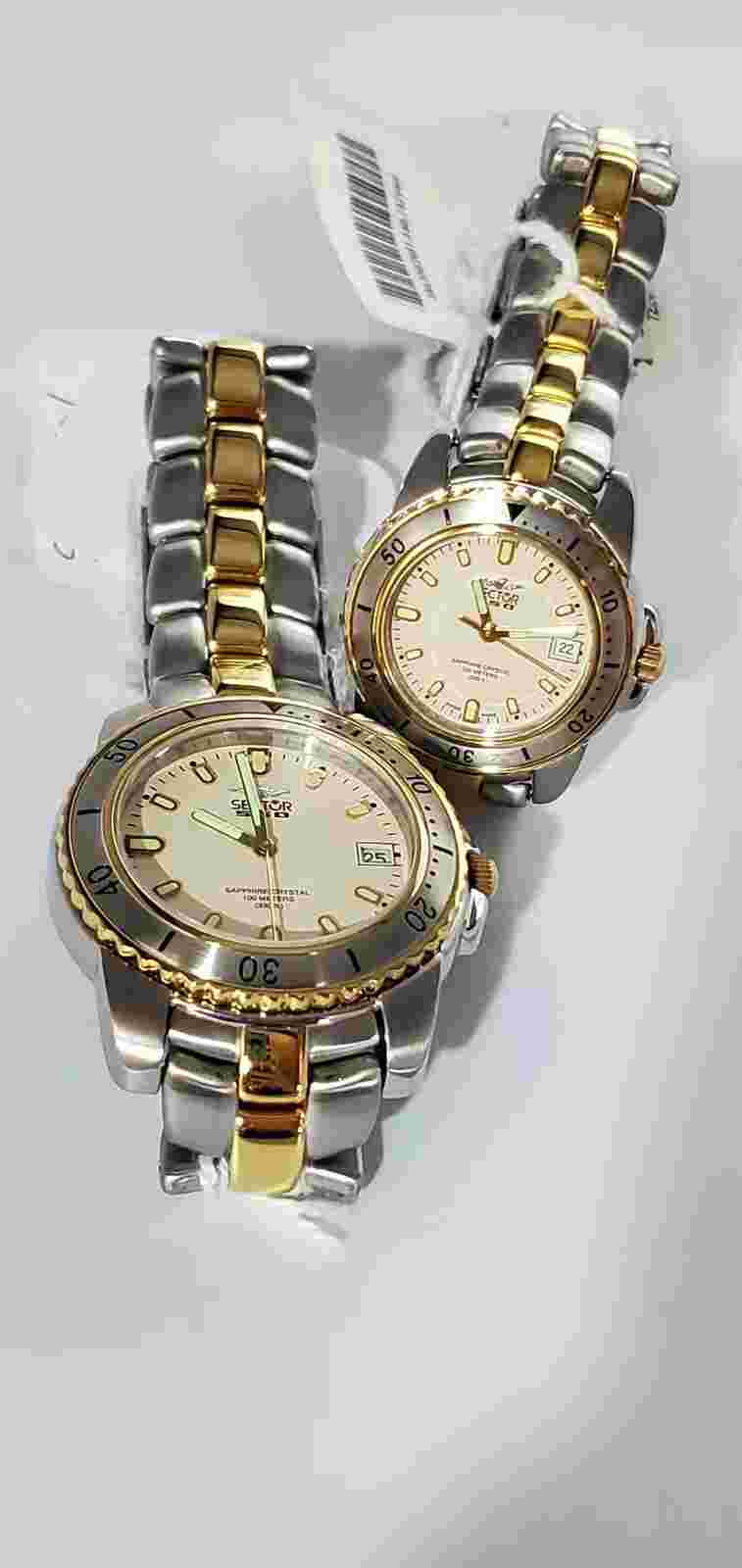 Sector 550 Match Set Of 2 Watches  Swiss Made 2tone Bracelet