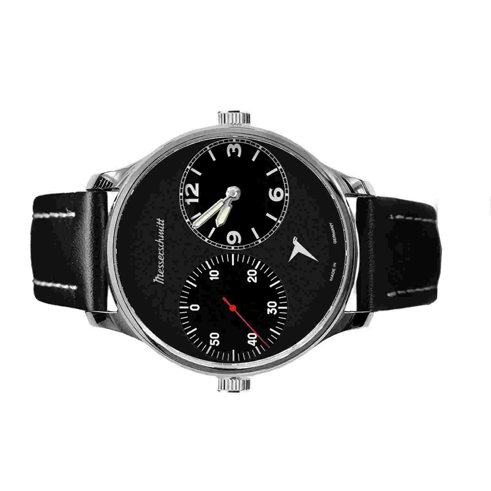 Aristo Men's Messerschmitt Watch Pilot Watch Two-Timer ME-Dual-SL Leather