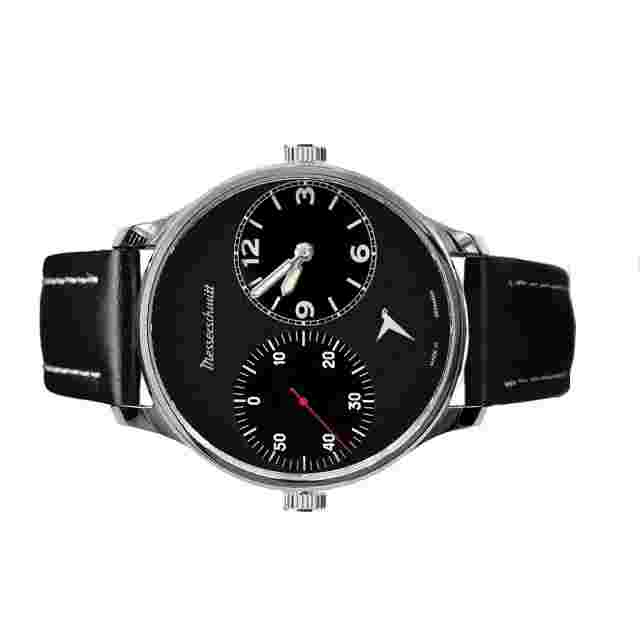 Aristo Men's Messerschmitt Watch Pilot Watch Two-Timer ME-Dual-SL Leather