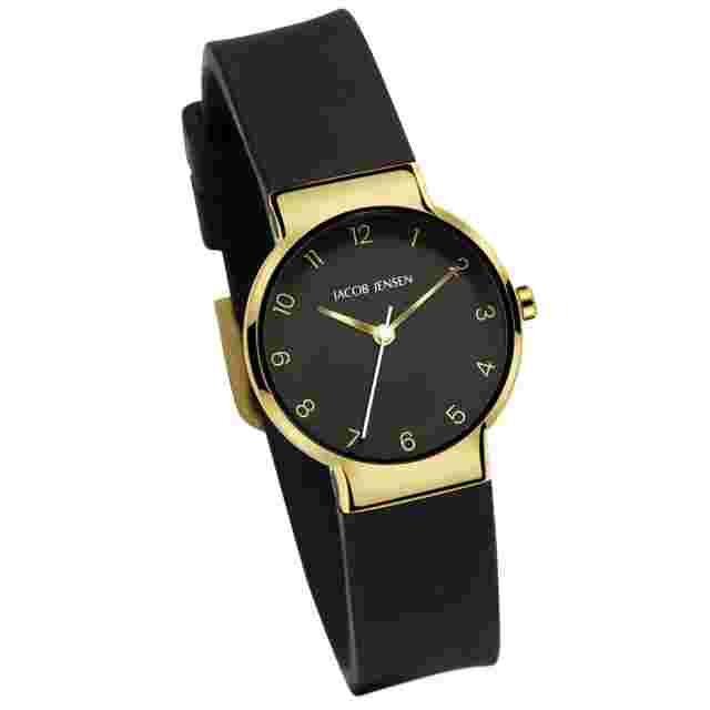 Jacob Jensen Ladies Watch Titanium Quartz Black/Gold 195